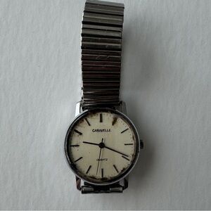 Caravelle by Bulova Quartz M83678 Swiss Mov St. Steel  Vintage Parts Repair